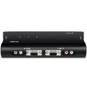 TRENDnet TK-409K 4-Port Desktop KVM Switch with Audio, 2048 x 1536 resolution, 2 USB, 1 x VGA/SVGA HDB 15-pin (F)